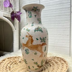 Vintage Rare Seymour Mann porcelain crackled Unicorn vase